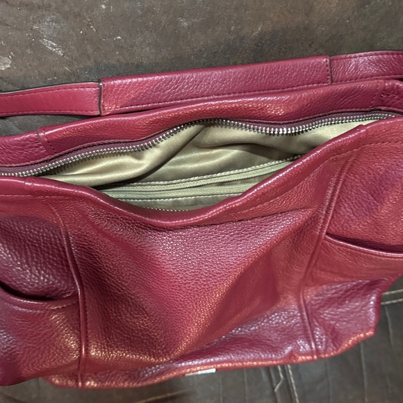 Coach Merlot Pebble Leather Zip Top Park Hobo Shoulder Bag - Picture 7 of 7